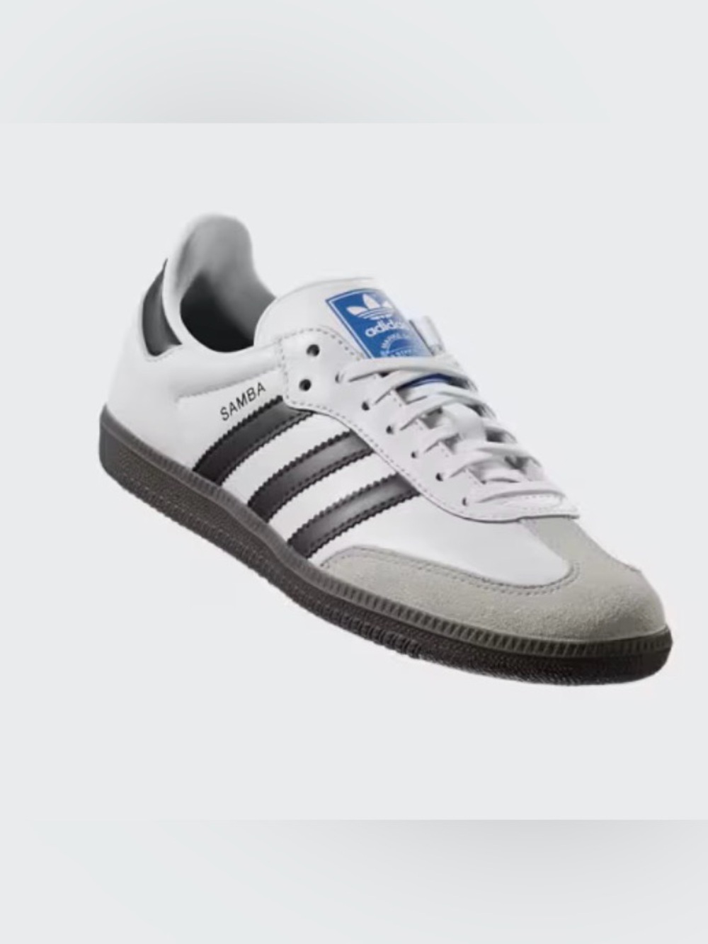 adidas Samba Leather kids Sneaker in White, Black and Gray 3.5